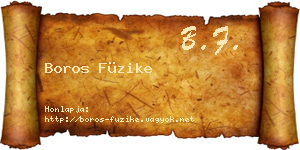 Boros Füzike névjegykártya