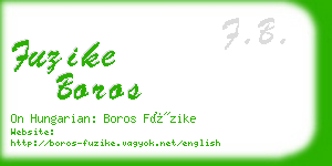 fuzike boros business card